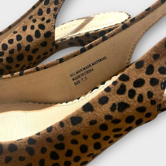 Isaac Mizrahi New York Animal Print Strap Kitten Heels Sz 7.5 Slingback Heels - Picture 3 of 5